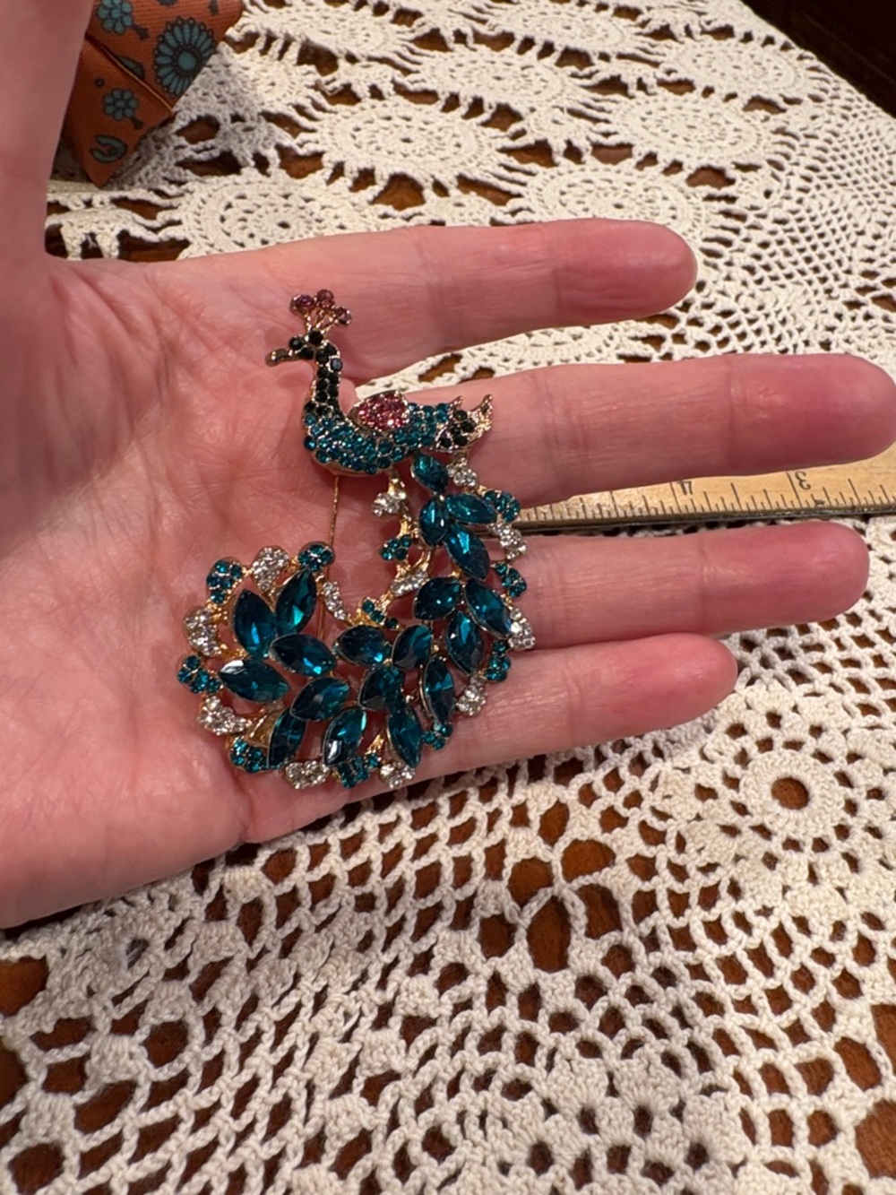 peacock brooch
